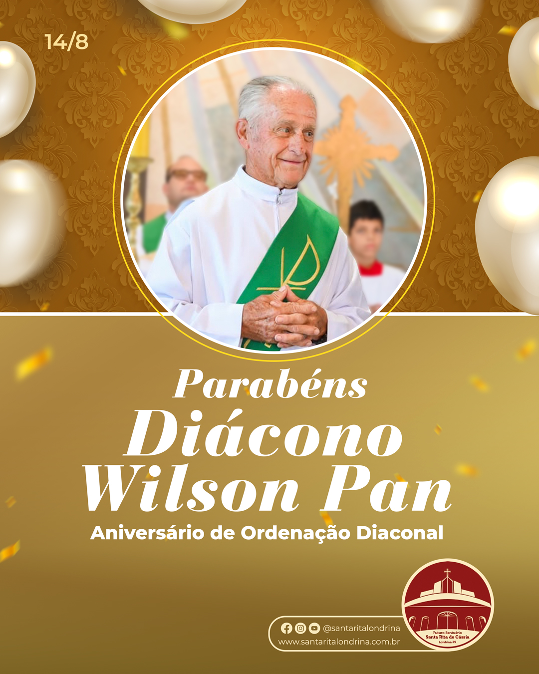 Parabéns Diácono Wilson