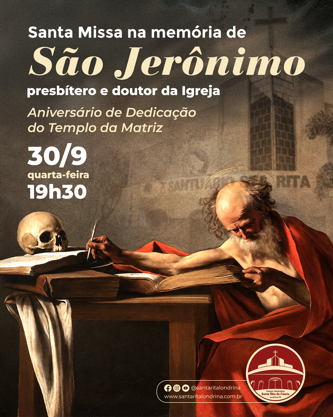 Santa Missa na Memória de São Jerônimo e Aniversário de dedicação do templo