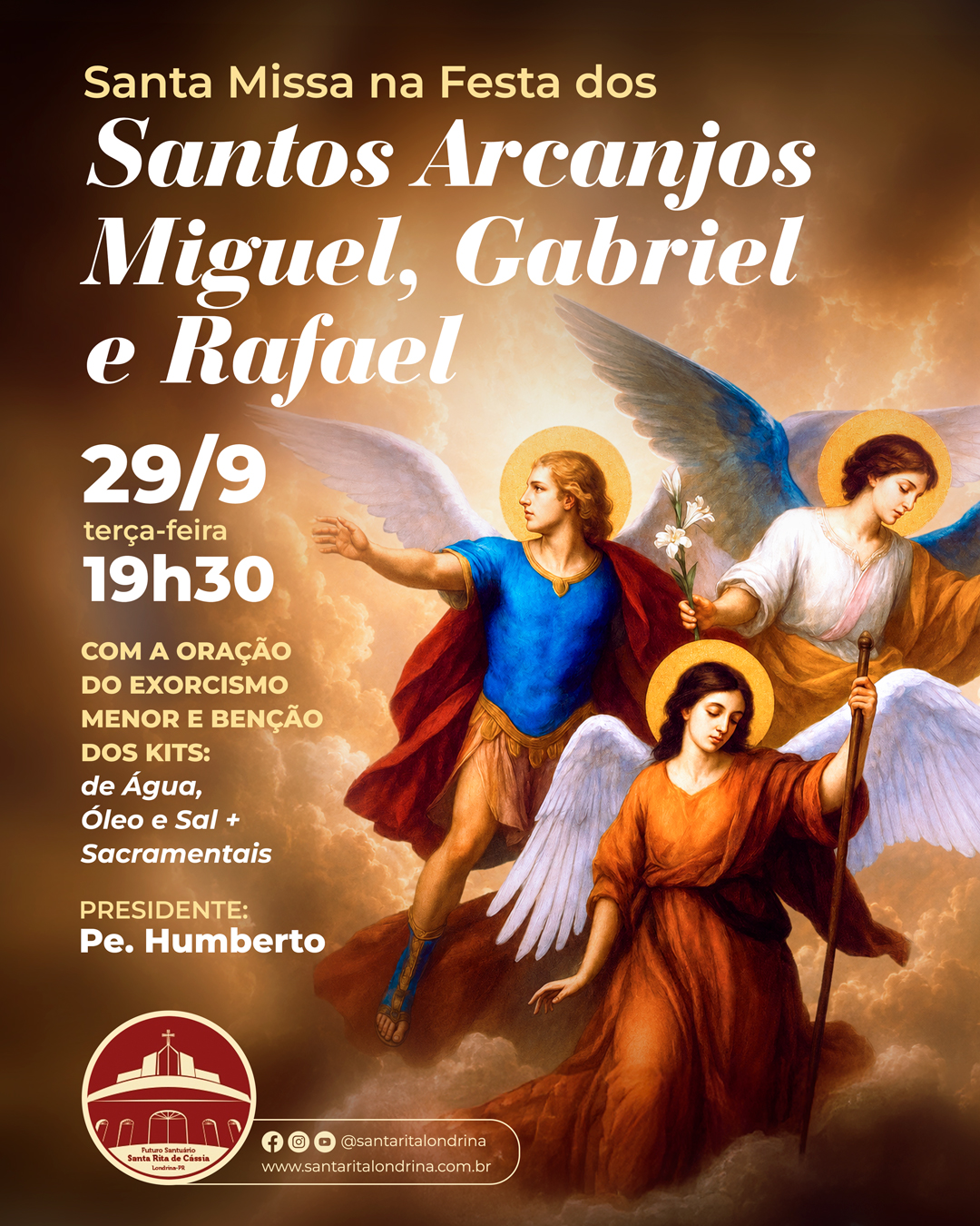 Santa Missa na Festa dos Santos Arcanjos Miguel, Gabriel e Rafael