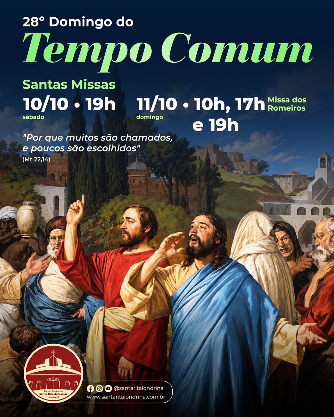 Santas Missas no 28º Domingo do Tempo Comum